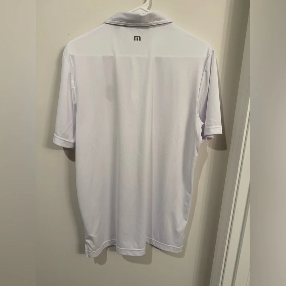 Travis Mathew Polo Shirt‎ Mens Size Medium White Solid Golf Short Sleeve